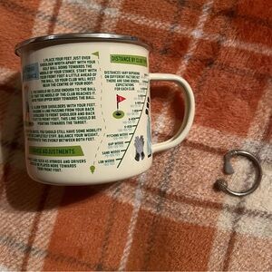 Golf Guide Mug. enamal. And key ring. Both are new.